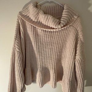 White Cowl Neck Sweater